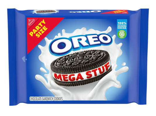 OREO Mega Stuf Chocolate Sandwich Cookies, Party Size, 1 lb 9.35 oz