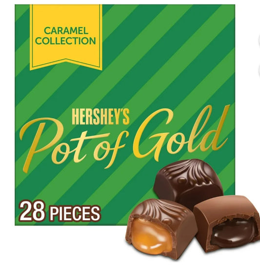 Hershey's Jarra de Caramelo de Christmas de Caramelo de Oro Surtido, Caja de Regalo de 10 oz, 28 Piezas