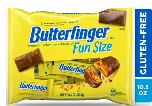 Butterfinger, Chocolate, Mantequilla de Maní, Barras de Caramelo de Tamaño Divertido, 10.2 oz