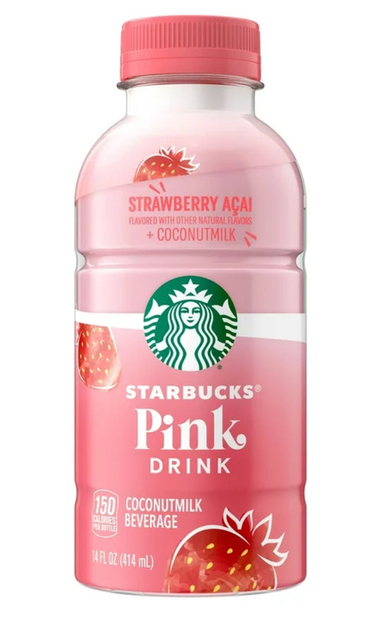 Starbucks Bebida Rosa Acai de Fresa con Bebida de Leche de Coco, 14 fl oz