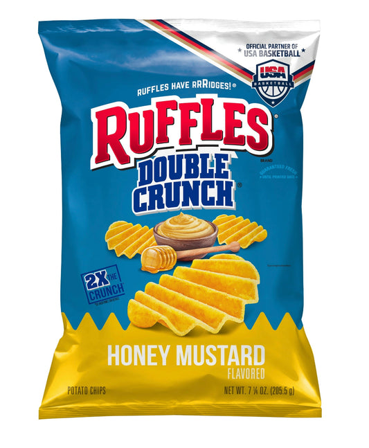 Ruffles Double Crunch, Honey Mustard Flavored Potato Chips, 7.25 oz