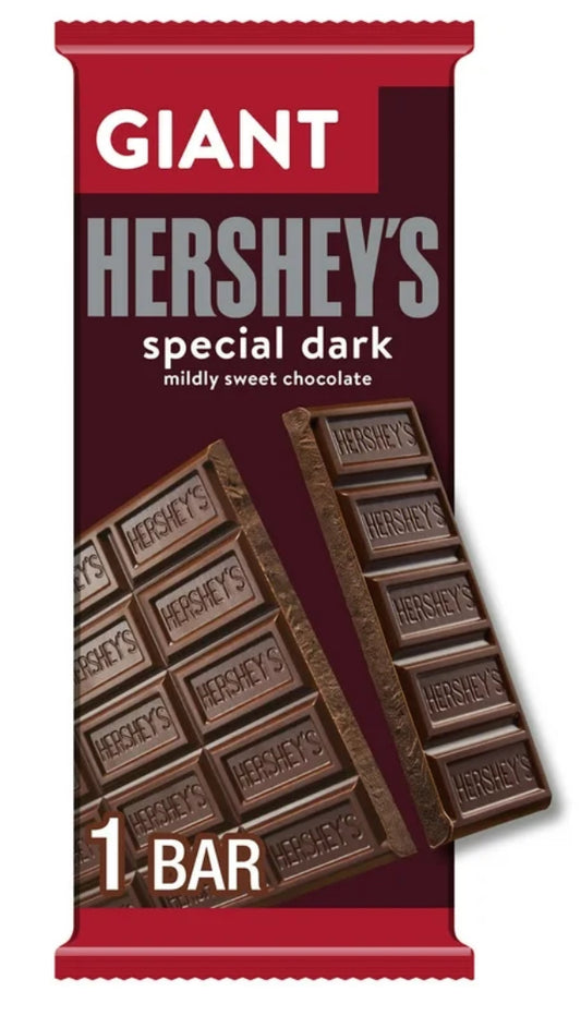 Hershey's Special Dark Caramelo Gigante Chocolate Ligeramente Dulce, Barra 7.56 oz, 25 Piezas