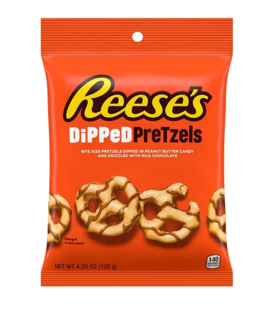 Reese's Milk Chocolate Peanut Butter Candy Dipped Pretzels, Bag 4.25