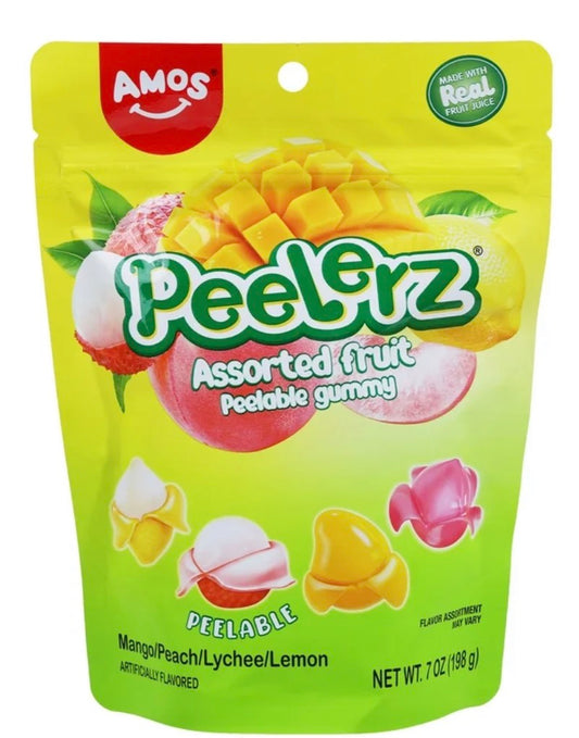AMOS Peelerz Bolsa Variado de Gomitas sin Gluten, Leche Ni Frutos Secos, Bolsa de 7 oz