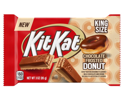 KIT KAT CHOCOLATE FROSTED DONUT KING SIZE BAR (CRISP WAFERS IN DONUT- FLAVORED CREME AND MILK CHOCOLATE)