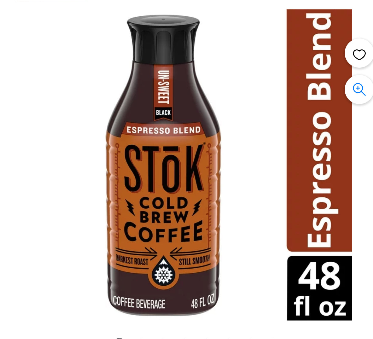 SToK Black, Unsweetened, Dark Roast Espresso Blend Cold Brew Coffee, 48 fl oz Bottle