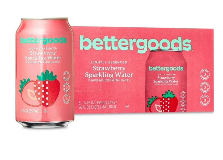 bettergoods Strawberry Flavored Sparkling Water, 12 fl oz, INDIVIDUAL