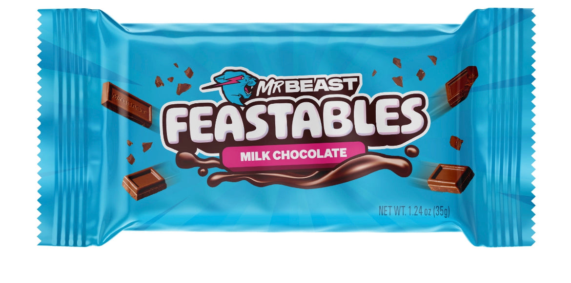 Feastables Mr Beast Milk Chocolate Bar, 1.24 oz (35g), 1 Count