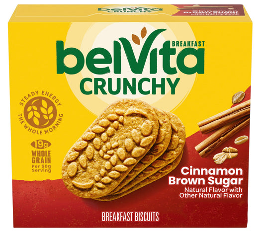 belVita Cinnamon Brown Sugar Breakfast Biscuits, 5 Packs (4 Biscuits Per Pack)