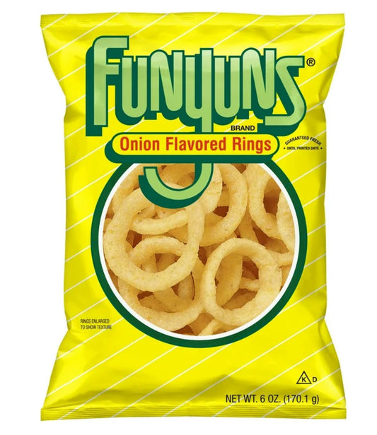 Funyuns Onion Flavored Rings, Snack Chips, 6 oz Bag