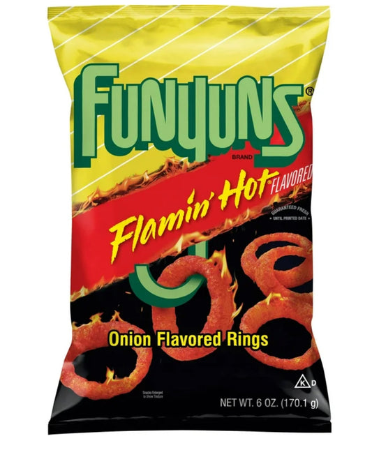 Funyuns Flamin' Hot Onion Flavored Rings, 6 oz Bag (Packaging may vary