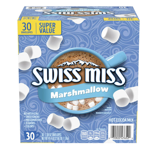 Swiss Miss Chocolate Hot Cocoa Mix With Marshmallows 30 Count Hot Cocoa Packets