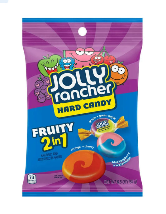 Jolly Rancher 2-in-1 Fruit Flavored Hard Candy, Bag 6.5 oz