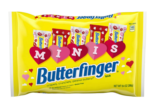 Butterfinger Minis, Chocolatey, Peanut-Buttery Candy Bars, Valentine's Day Gift, 9.4 oz