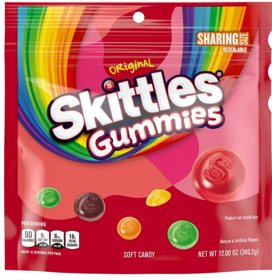Skittles Caramelos de Goma Originales, Tamaño Compartido: Bolsa de 12 oz
