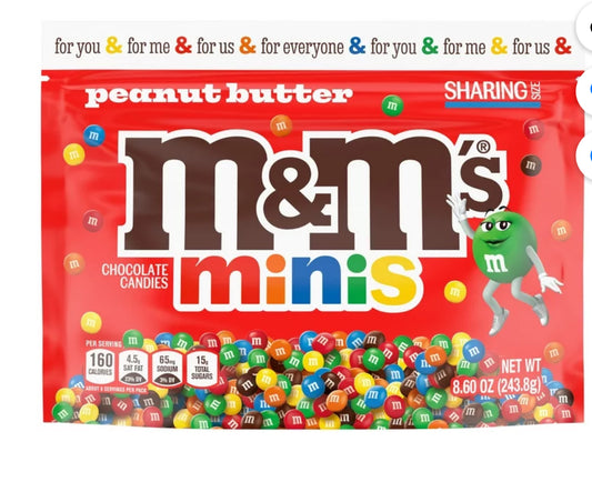 M&M's Minis Peanut Butter Milk Chocolate Candy, Sharing Size - 8.6 oz Bag
