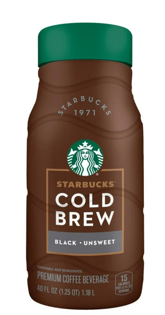 Starbucks Cold Brew Bebida de Café Premium Negra sin Azúcar 40 fl oz