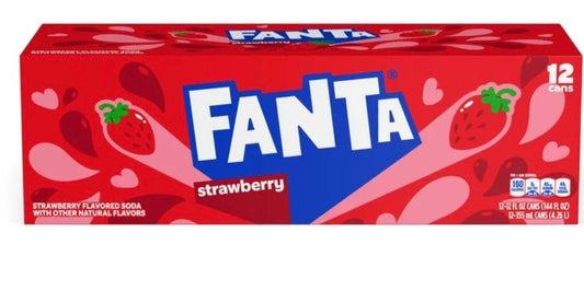 Fanta Strawberry Soda Pop Paquete de Refrigerador 12 fl oz