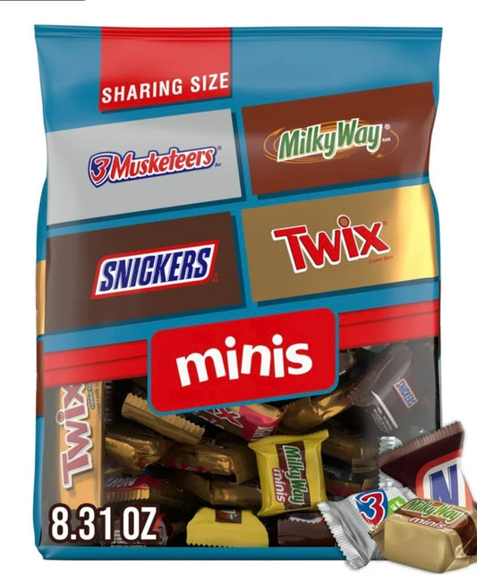 Bolsa Variado de Barras de Chocolate Snickers, Twix y Más (Bolsa de 237 G)