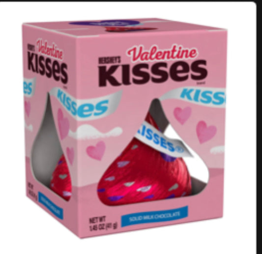 Hershey's Kisses Solid Milk Chocolate Valentine's Day Candy, Gift Box 1.45 oz