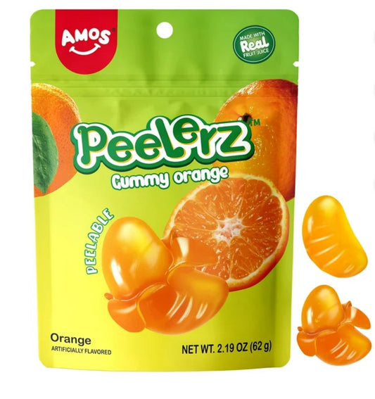 AMOS Bolsa de 2.19oz de Caramelos de Naranja Pelables Peelerz