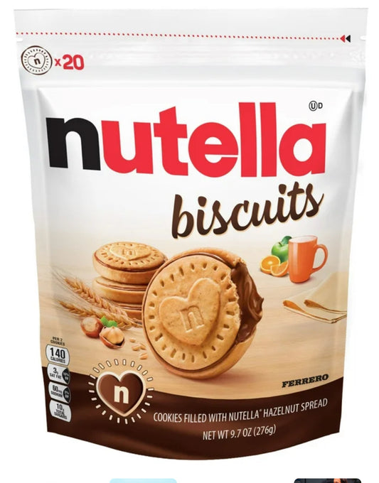Nutella Biscuits, Hazelnut Spread With Cocoa, Sandwich Cookies, 20-Count Bag