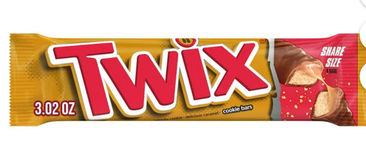 Twix Barras de Caramelo de Galleta de Caramelo y Chocolate con Leche Tamaño Compartido: Paquete de 3.02 oz