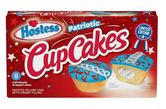 HOSTESS CupCakes Patrióticos Edición Limitada, Rojo, Blanco y Azul, 8 Unidades, 11,57 oz
