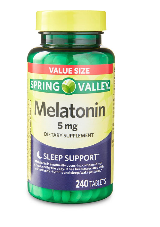 Spring Valley Melatonin Tablets Dietary Supplement Value Size, 5 mg, 240 Count