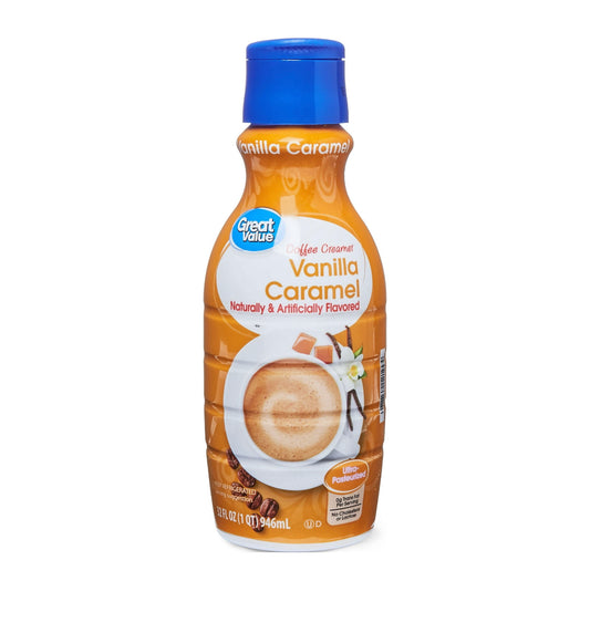Great Value Vanilla Caramel Coffee Creamer, 32 fl oz