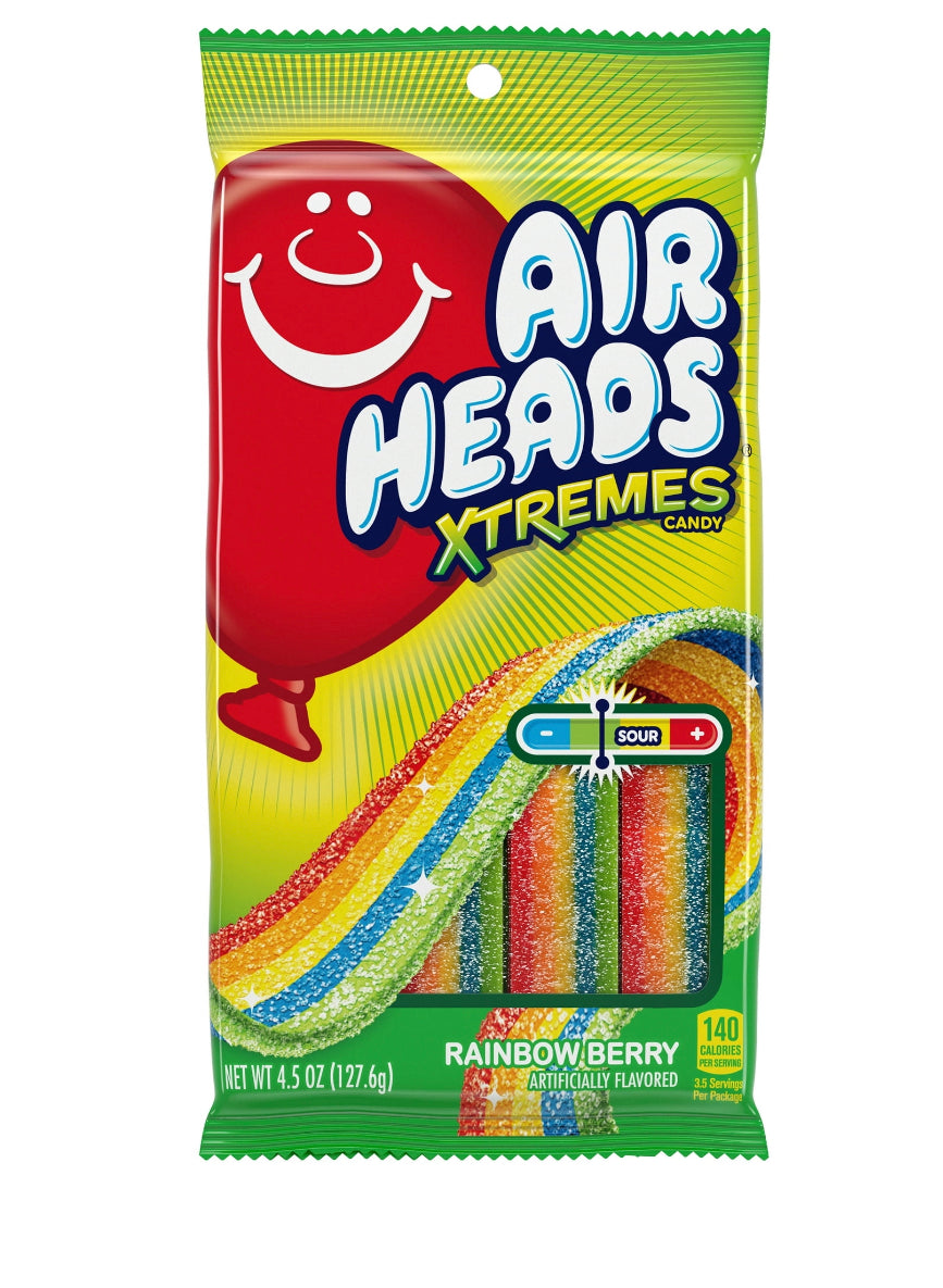 Airheads Xtremes Belts Candy, Rainbow Berry, 4.5 oz