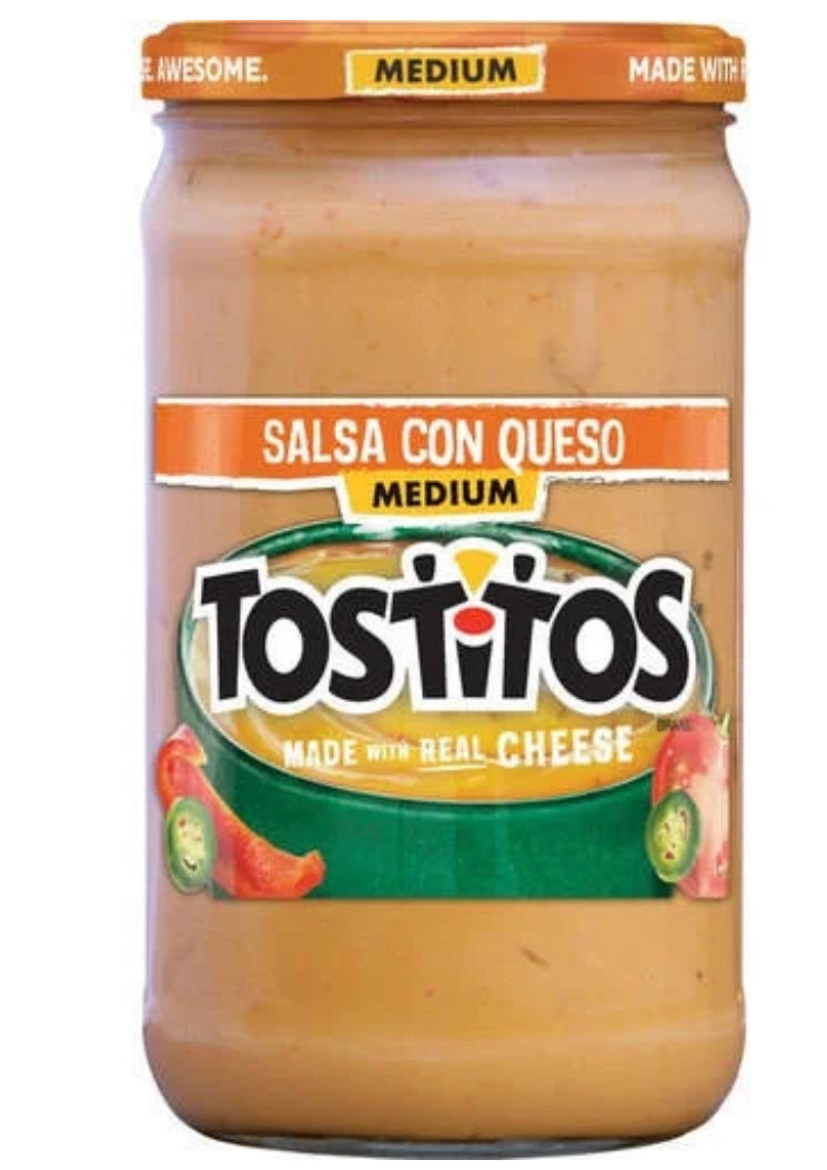 Tostitos Medium Salsa Con Queso Dip, 23 Oz, Glass Jar