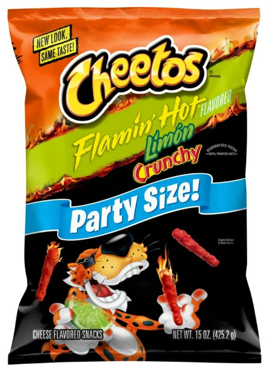 Cheetos Snacks Sabor Limón Picante Crujiente, Bolsa de 8.5 oz