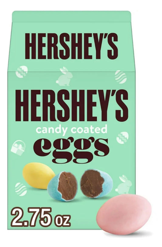 Hershey's Candy Coated Milk Chocolate Eggs Easter Candy, Carton 2.75 oz