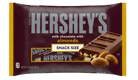 Hershey's Milk Chocolate with Almonds Snack Size Candy, Bag 10.35 oz