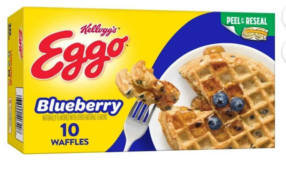 Eggo Blueberry Waffles, Frozen Breakfast, 12.3 oz, 10 Count