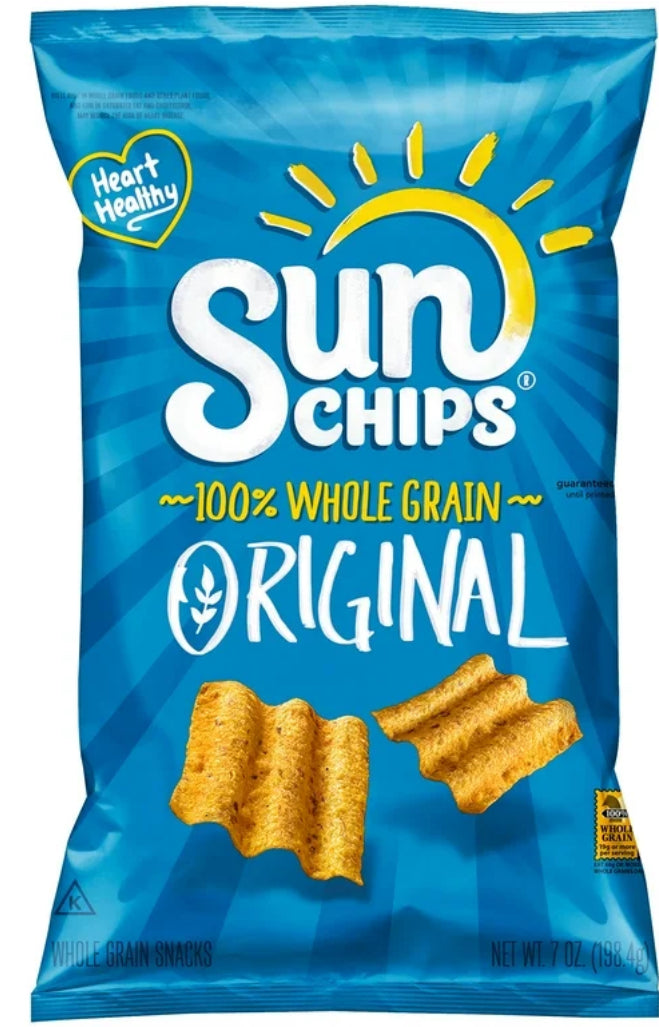 Frito Lay Sun Chips Whole Grain Snacks, 7 oz