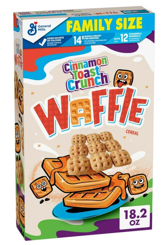 Cinnamon Toast Crunch Waffle Breakfast Cereal, Family Size, 18.2 oz