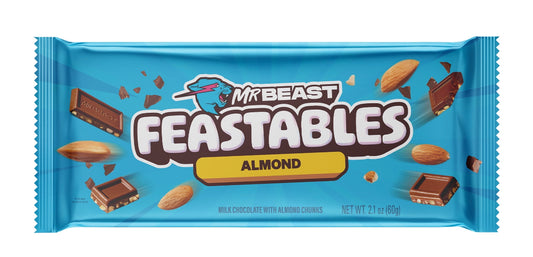 Feastables MrBeast Almond Chocolate Bar, 2.1 oz (60g), 1 Count