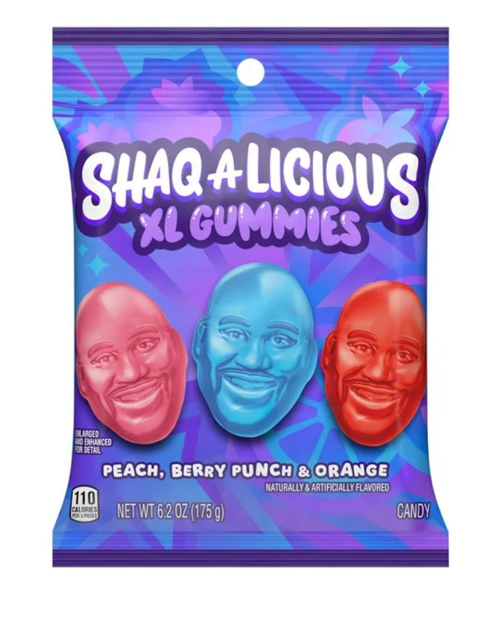 Shaq-A-Licious XL Gummies Original Flavor Chewy Gummy Candy, Bag 6.2 oz