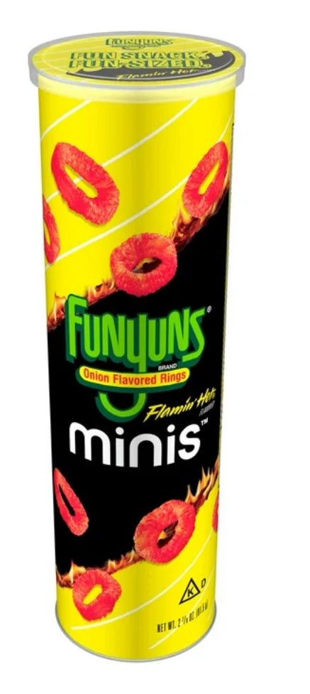 Funyuns Minis Aros de Cebolla Sabor Flamin Hot, Bote de 2.785 oz