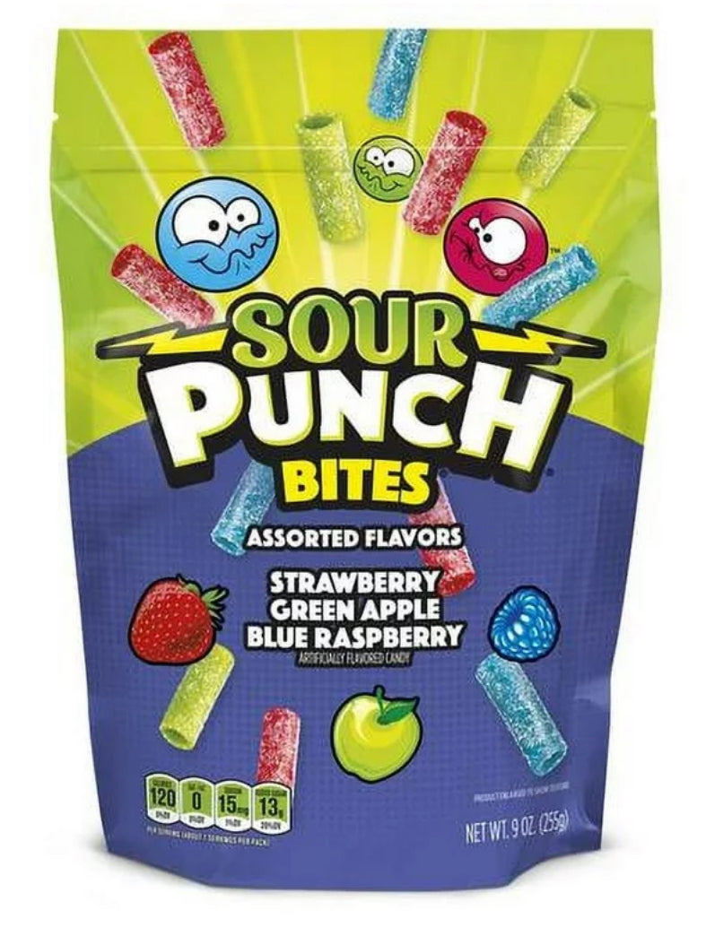 Sour Punch Bites Assorted Flavors Candy, 9 oz