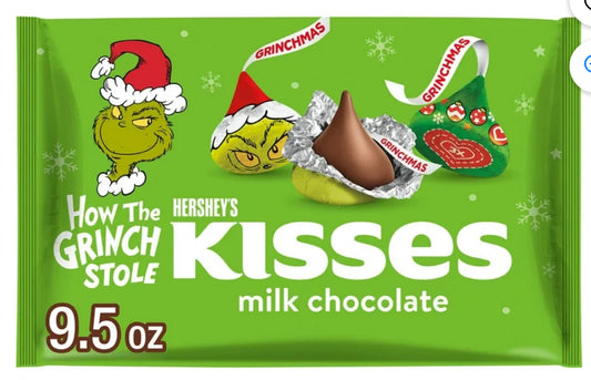 Hershey's Besa el Caramelo Christmas de Chocolate con Leche de Grinch, Bolsa 9.5 oz