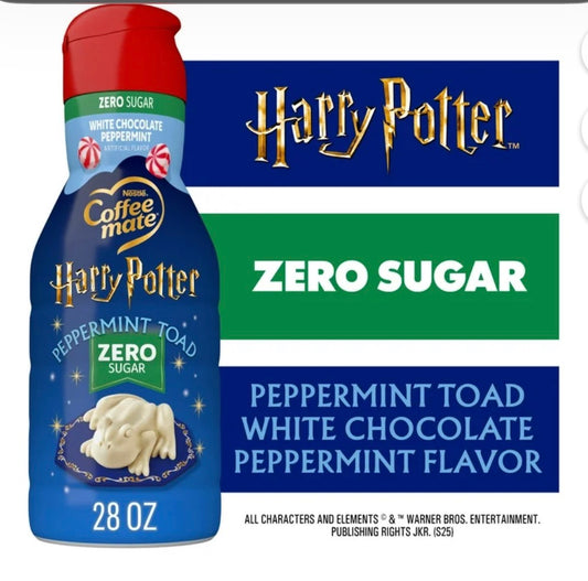 Coffee mate Harry Potter Sapo de Menta, Crema con Sabor a Menta de Chocolate Blanco 28 fl oz