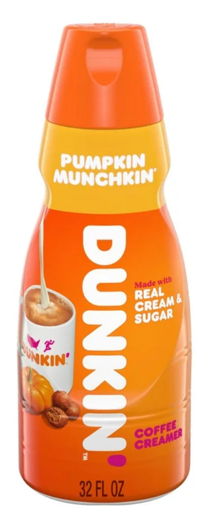 Dunkin' Crema para Café con Calabaza MUNCHKIN, Botella de 32 fl oz