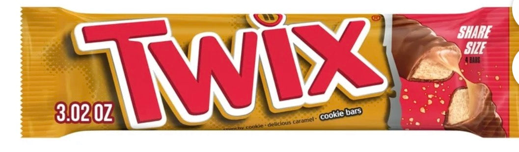 Twix Barras de Chocolate con Caramelo y Galleta de Chocolate con Leche, Tamaño Compartido: Paquete de 3.02 oz