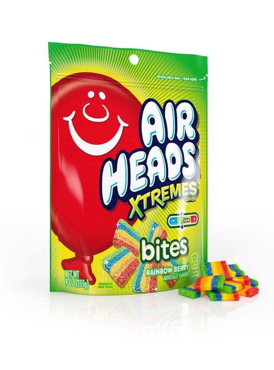 Airheads Xtremes Bites Sweetly Sour Candy, Rainbow Berry, 9 oz