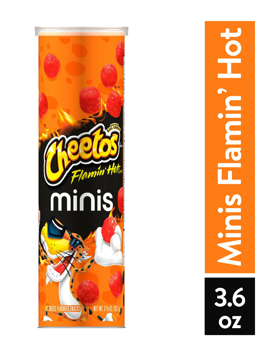 Cheetos Minis Flamin’ Hot Cheese Flavored Canister, 3.625 oz