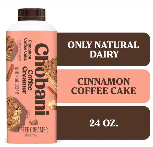 Chobani Coffee Creamer Pastel de Café con Canela, Caja de 24 fl oz