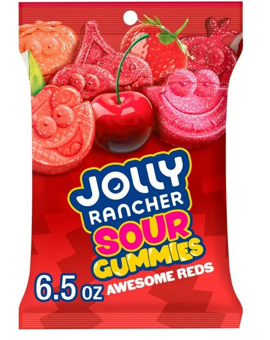 Jolly Rancher Sour Gummies Impresionante Caramelo Rojo Assorted Fruit Flavored, Bolsa